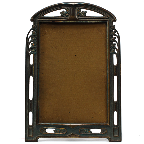 Appraisal: Antique Art Nouveau bronze floral picture frame H x W