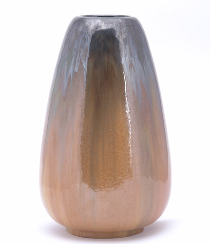 Appraisal: FULPER Tall tear-shaped vase covered in Cat's Eye crystalline glaze