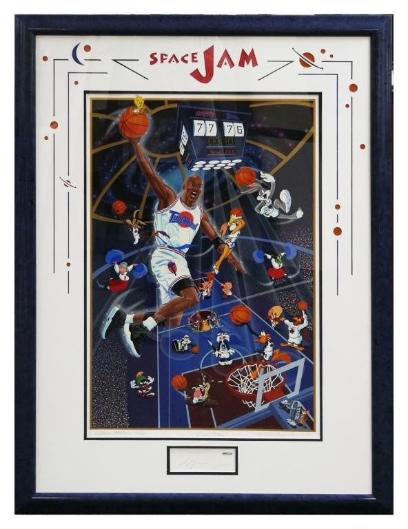 Appraisal: Framed and matted Space Jam Michael Jordan lithograph has Deluxe