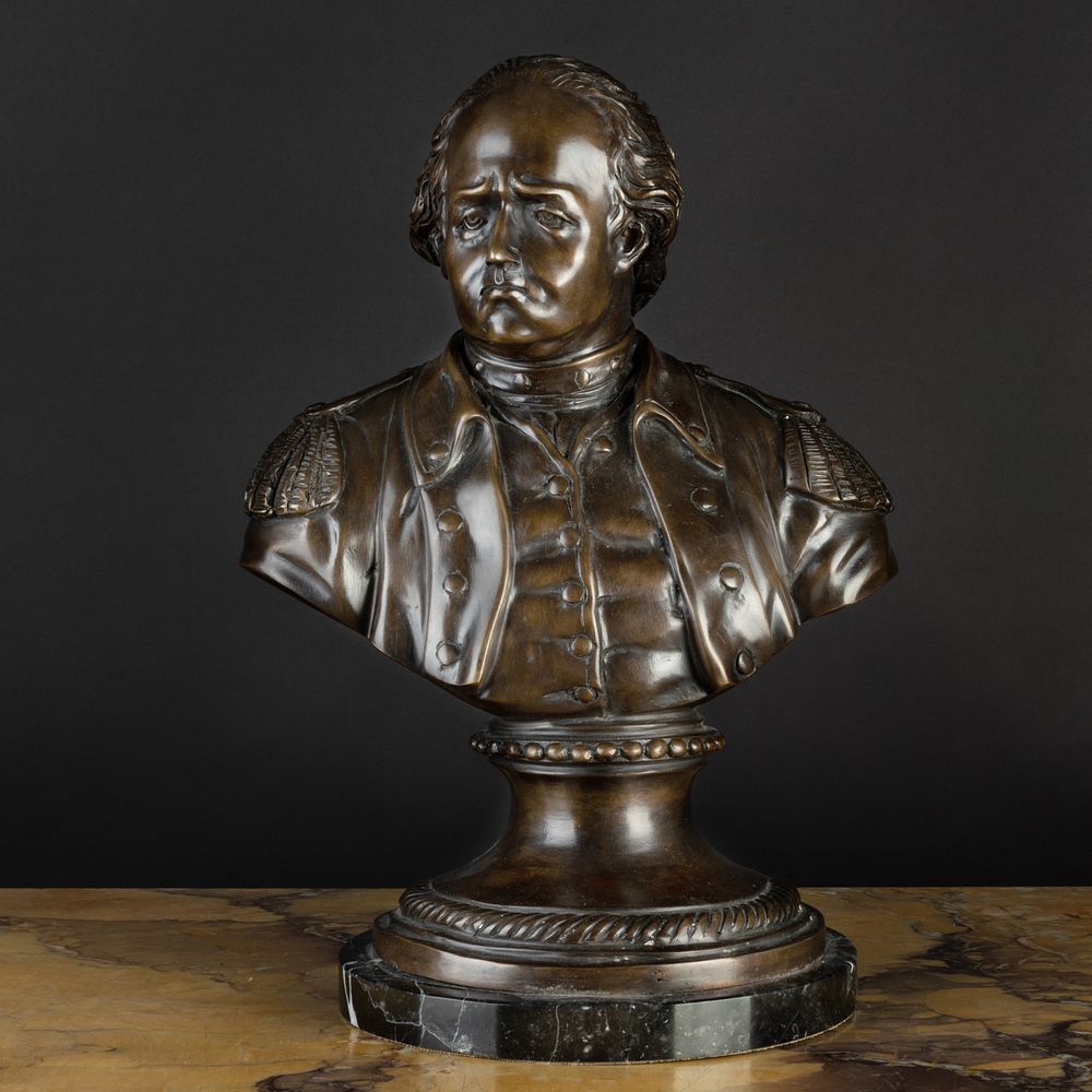 Appraisal: Bronze Bust of a Military Gentleman on a Marble Base