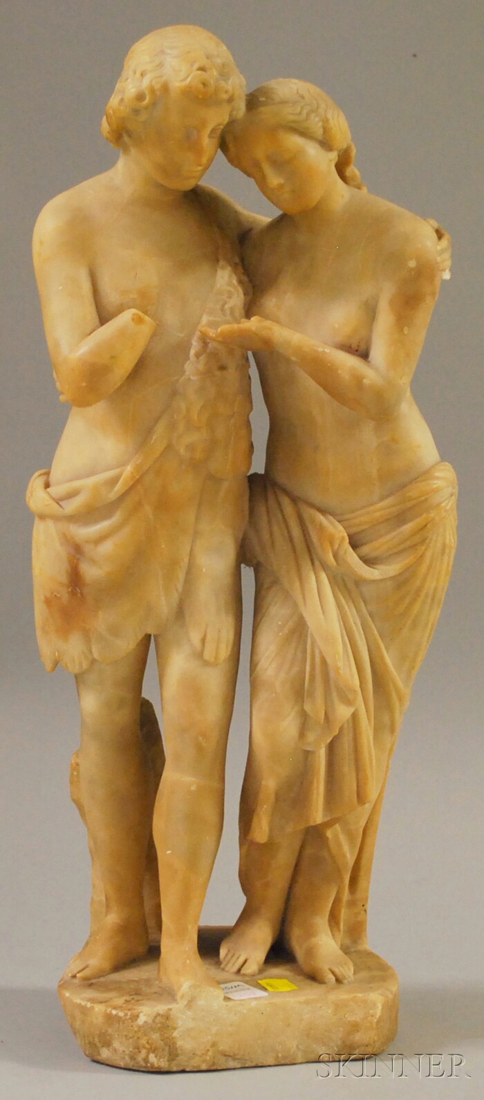 Appraisal: Italian Carved Alabaster Figure of Hercules and a Maiden ht