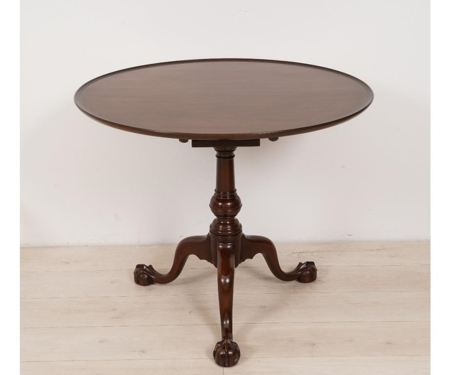 Appraisal: Kittinger Williamsburg Restoration Philadelphia Chippendale style tea table with ball