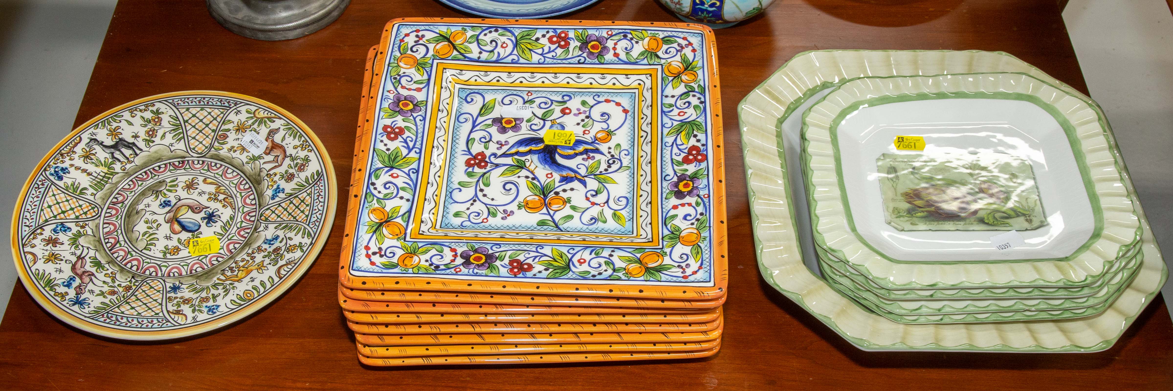 Appraisal: ASSORTED DECORATIVE DISHWARE Includes Dario Farrucci Zrike and a Portuguese