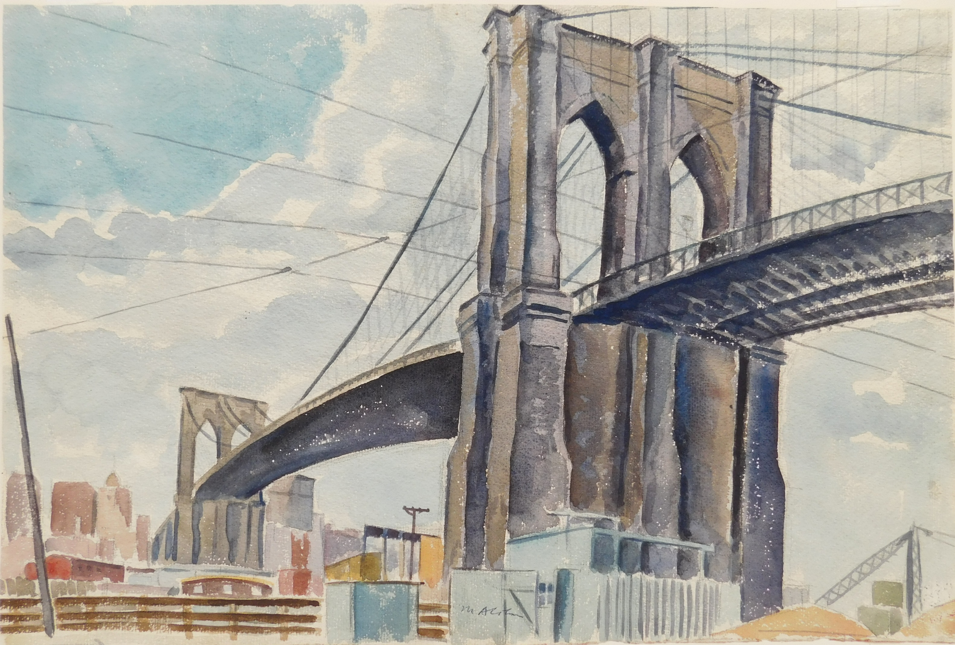 Appraisal: Max Arthur Cohn American - ''Brooklyn Bridge''- watercolor on paper