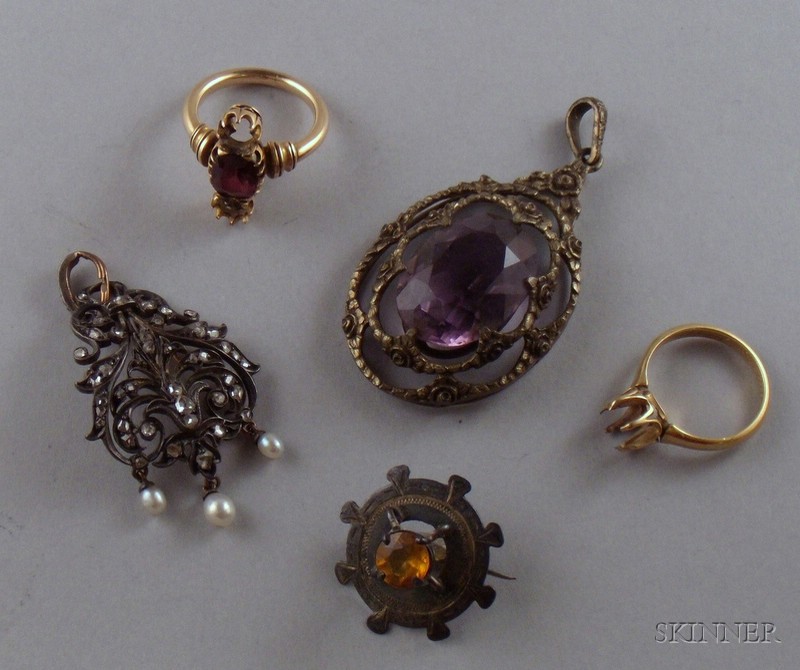 Appraisal: Small Group of Assorted Estate Jewelry including a silver and