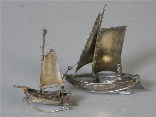 Appraisal: Two miniature Dutch models of sailing vessels and