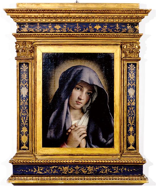 Appraisal: Italian school th century VIRGIN MARY oil on panel within