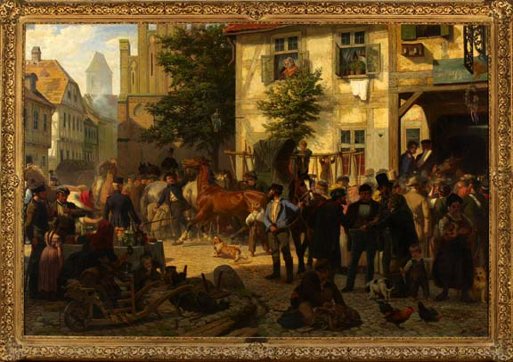 Appraisal: Otto Weber German - The Horse Market oil on canvas