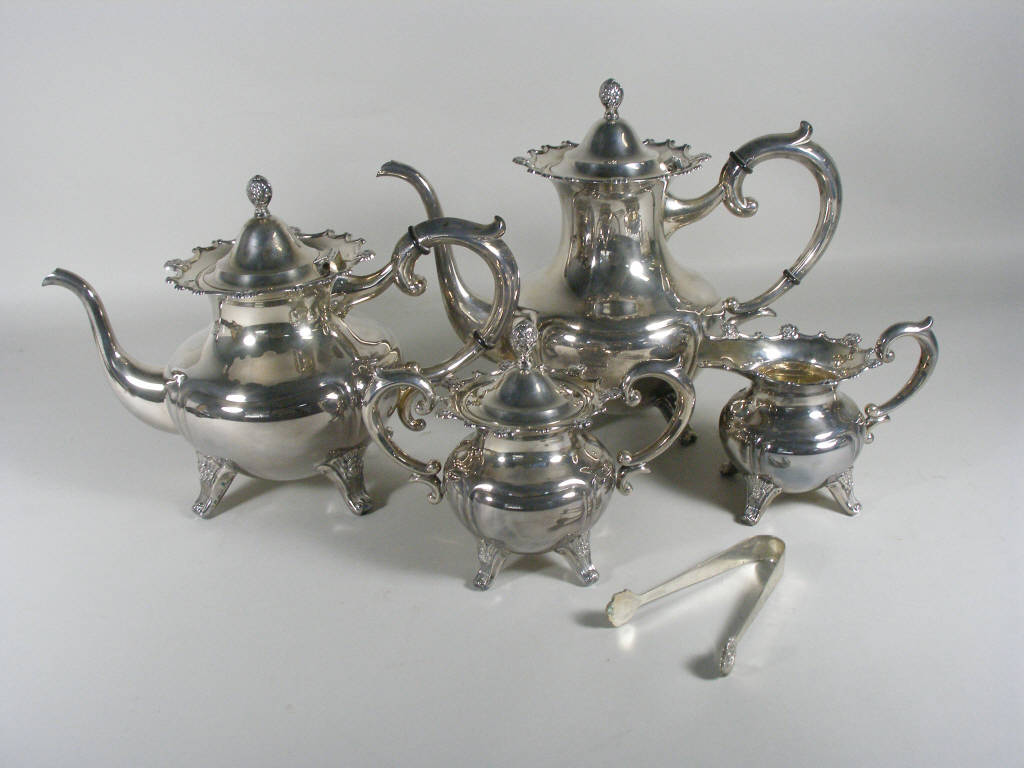 Appraisal: Sterling Silver Tea Set ca mid- th c each piece