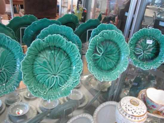 Appraisal: SET OF WEDGWOOD MAJOLICA LEAF PLATES