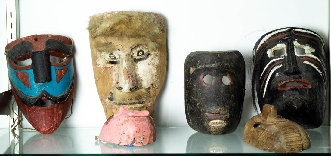 Appraisal: LOT OF MEXICAN AND OTHER CARVED AND PAINTED MASKS Lot