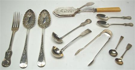 Appraisal: A collection of flatware to include various items including double