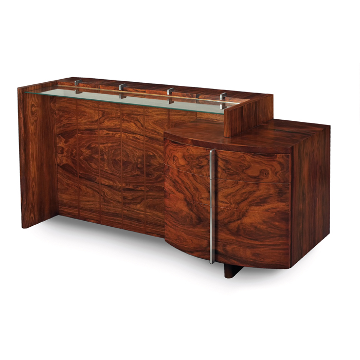 Appraisal: Gilbert Rohde vanity by Herman Miller model Brazilian rosewood four