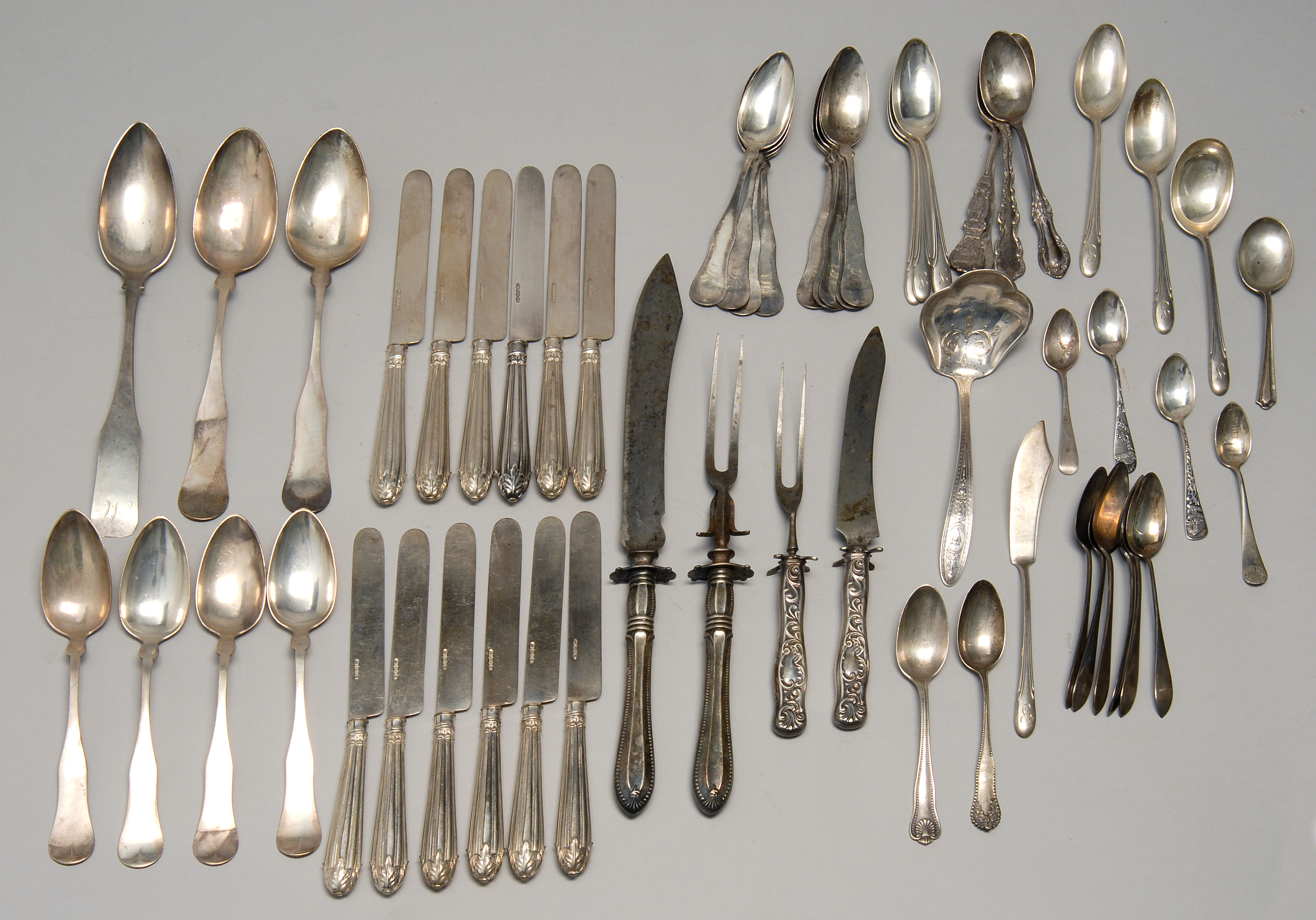 Appraisal: FIFTY-EIGHT PIECES OF STERLING SILVER FLATWARE By various makers Includes