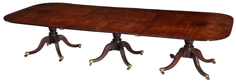 Appraisal: Regency Mahogany Three Pedestal Dining Table British early th century