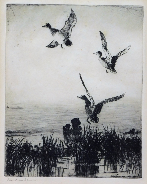 Appraisal: FRANK WESTON BENSON WILD GEESE ETCHING Massachusetts - Depicting three