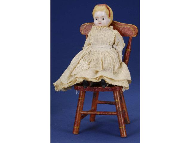 Appraisal: Wax Over Papier Mache Lady with Chair Germany ca wax