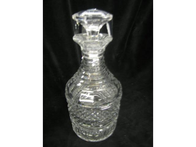 Appraisal: Cut Glass Decanter step cut neck diamond panel base excellent