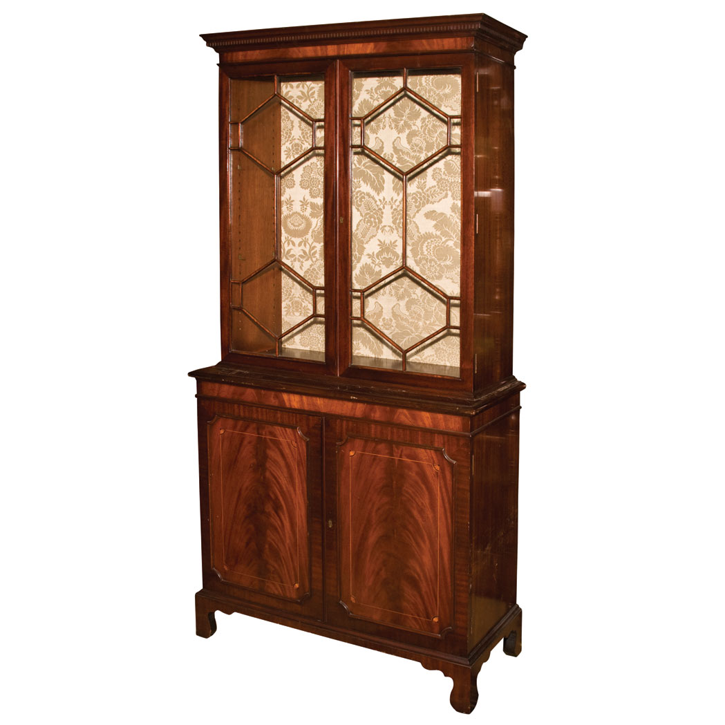 Appraisal: Georgian Style Mahogany Bookcase Cabinet Height feet width inches depth