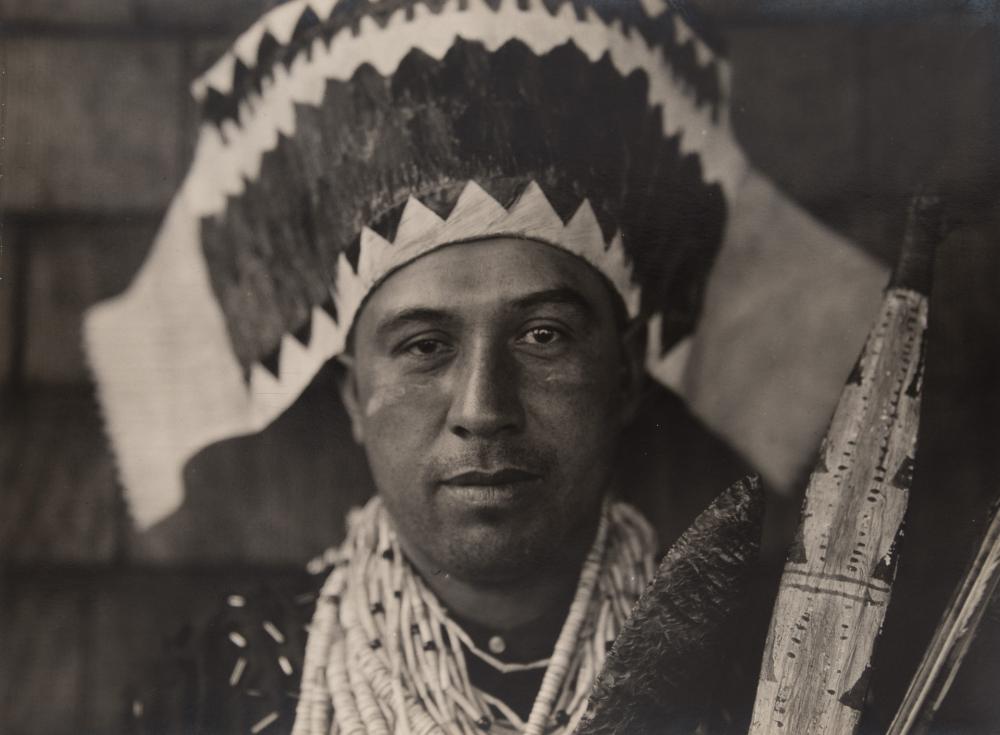 Appraisal: Edward S Curtis - Tolowa Dancing Head-Dress silver gelatin print