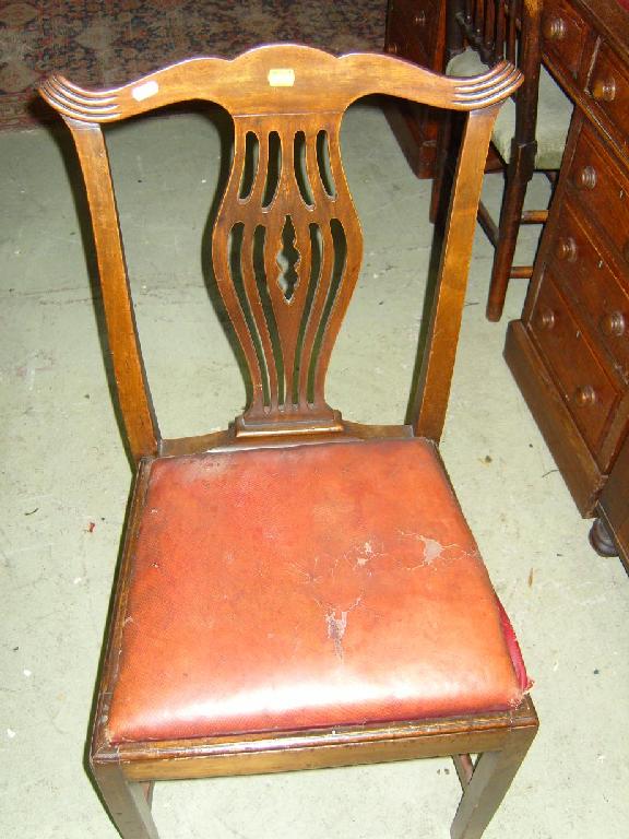 Appraisal: A set of six Chippendale style mahogany dining chairs with