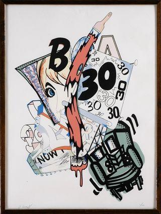 Appraisal: JOHN MATOS CRASH b B Lithograph in color x in