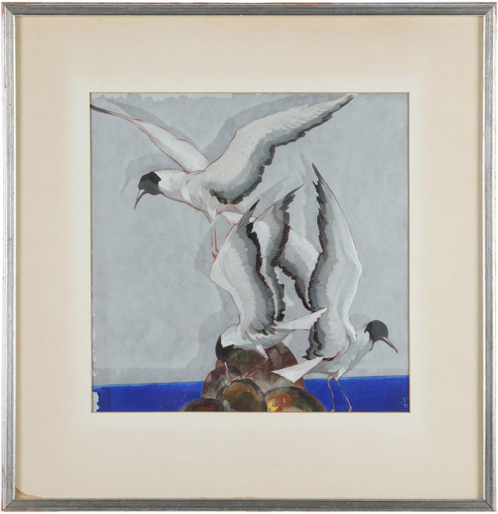 Appraisal: STARK DAVIS - TERNS oil on paper possibly initialed lower