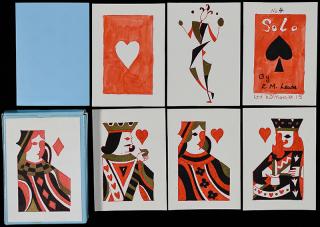 Appraisal: Elaine Lewis Solo Playing Cards Bradford J OB Mint Art