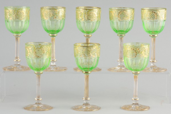 Appraisal: Set of eight wine glasses clear stem bowl and base