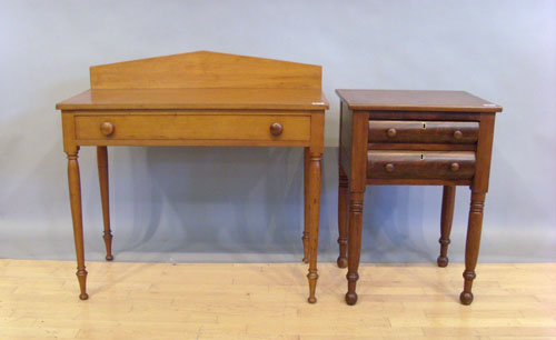 Appraisal: Sheraton cherry and mahogany two-drawer stand ca together with a