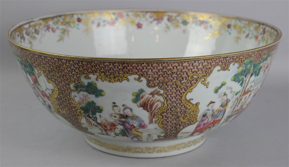 Appraisal: FINE AND LARGE CHINESE EXPORT FAMILLE ROSE PUNCH BOWL the