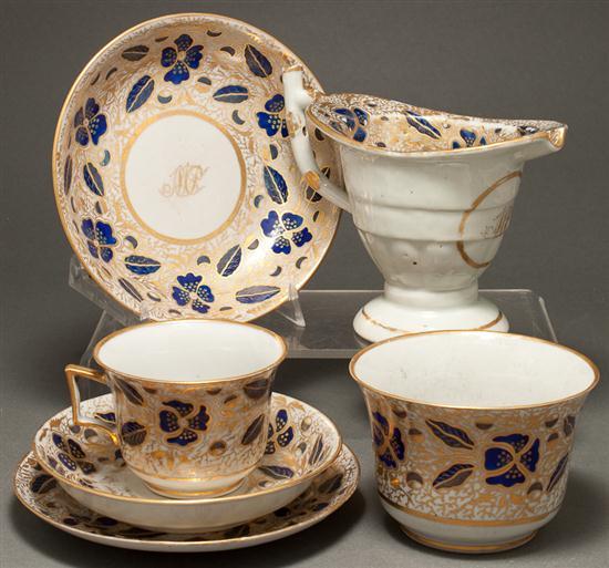 Appraisal: Chinese Export floral and gilt decorated porcelain tea ware circa