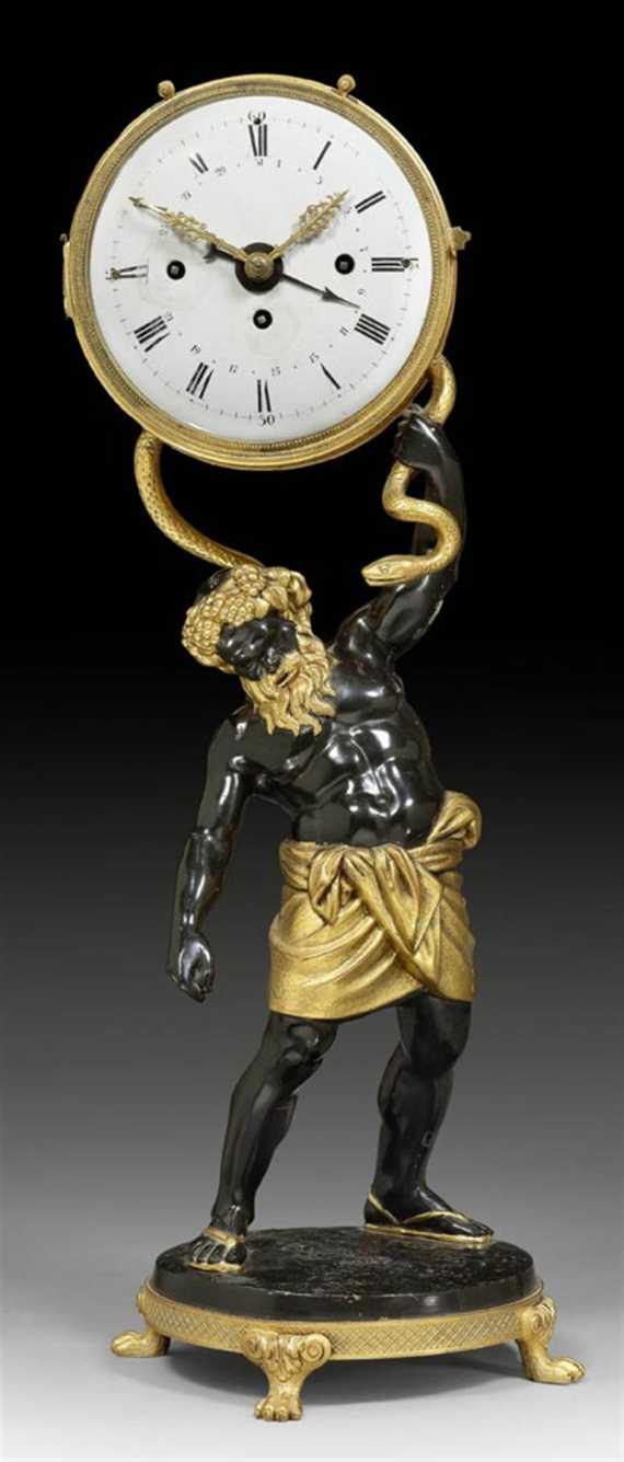 Appraisal: MANTEL CLOCK SILEN AVEC LE SERPENT II Empire Paris circa