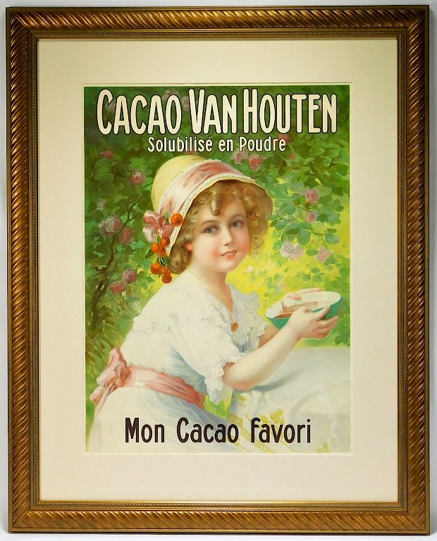 Appraisal: French Van Houten Cocoa Advertising Poster French Van Houten Cocoa