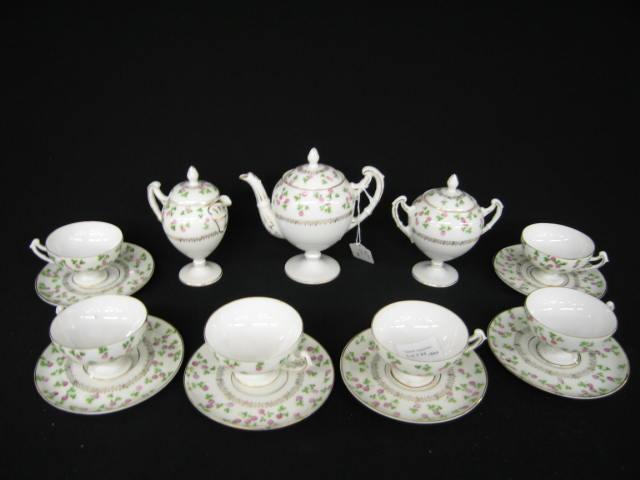 Appraisal: Royal Rudolstadt Porcelain Tea Service teapot creamer sugar six cups