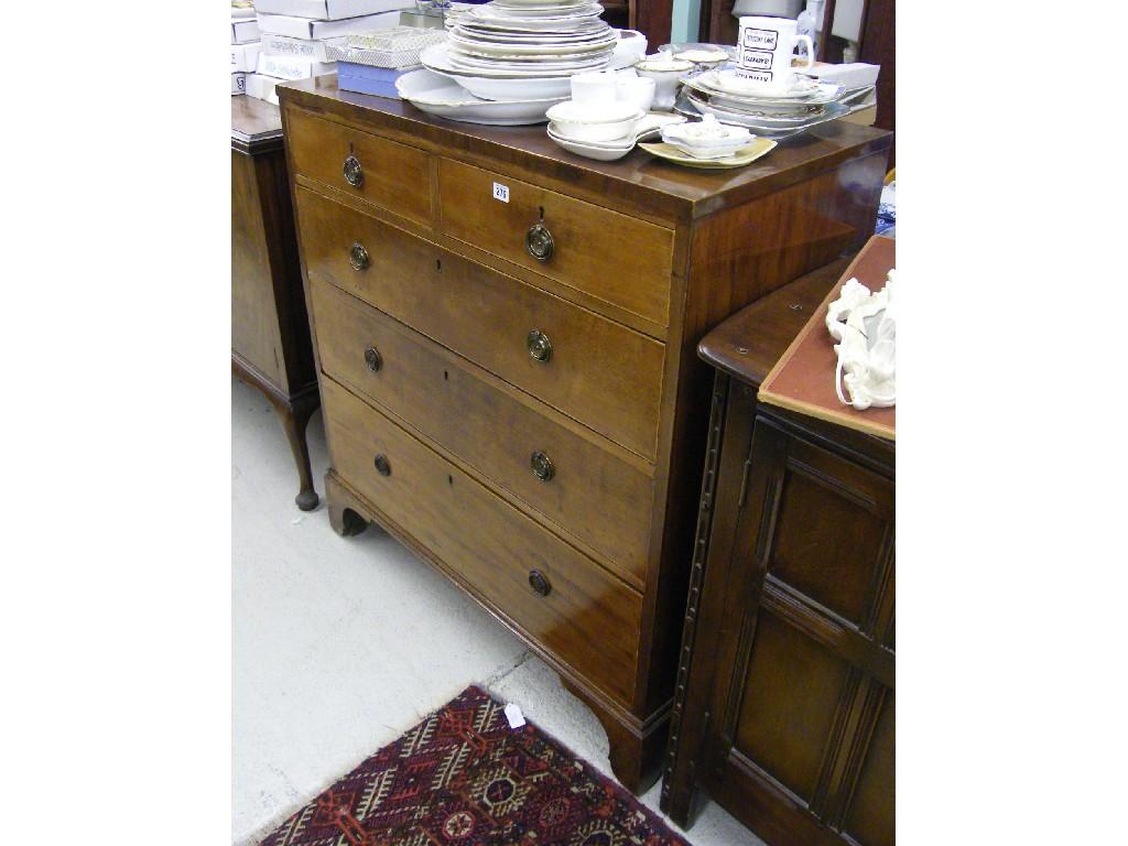 Appraisal: Georgian style mahogany and boxwood strung chest of two short