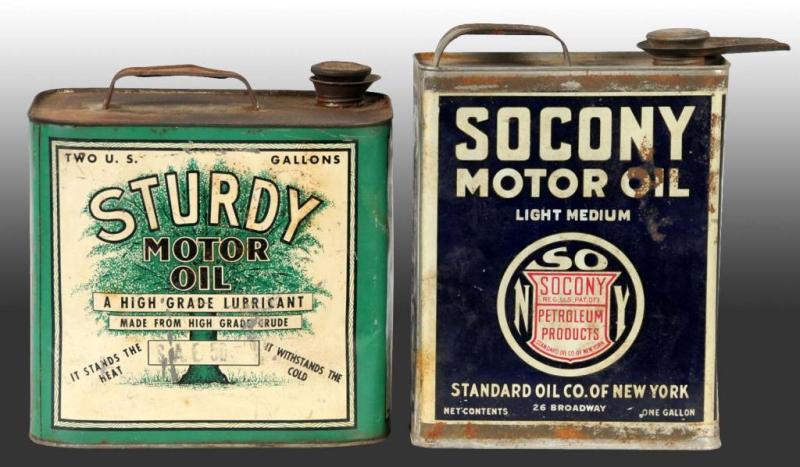 Appraisal: Lot of Motor Oil Cans for Sterdy Socony Description Some