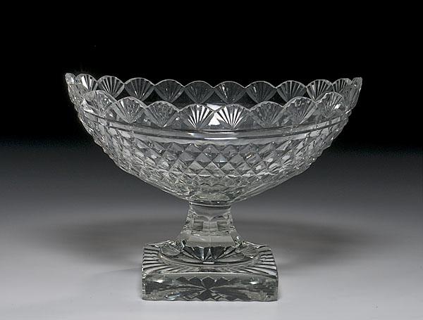 Appraisal: ANGLO-IRISH CUT GLASS CENTER BOWL early th century of lead