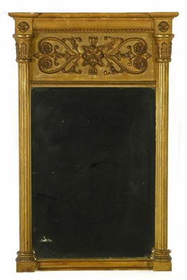 Appraisal: A th century giltwood and gesso pier mirror with a