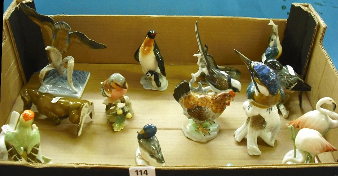 Appraisal: A Collection of Rosenthal Porcelain Birds Dog Dresden etc