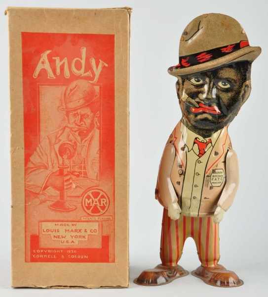 Appraisal: Tin Litho Marx Andy Walking Wind-Up Toy Description American Working