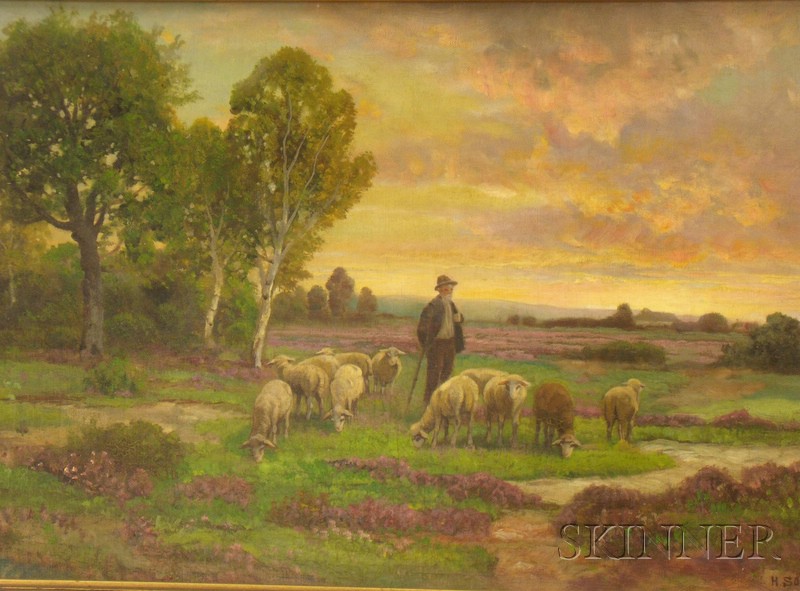 Appraisal: Framed th th Century Continental School Oil on Canvas Pastoral