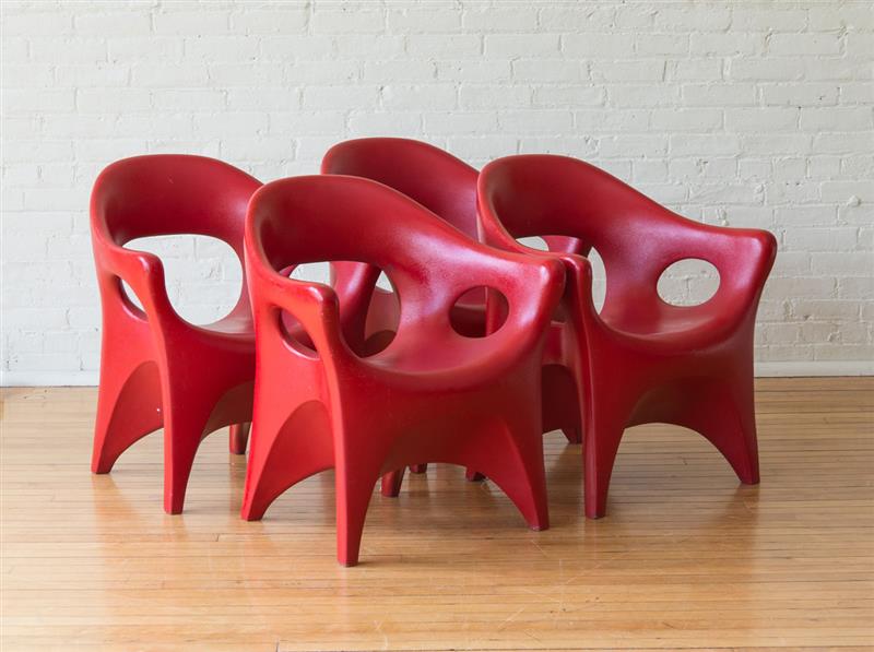 Appraisal: JOHN GALE PLASTIC ARMCHAIRS Marked x x in Estimate -