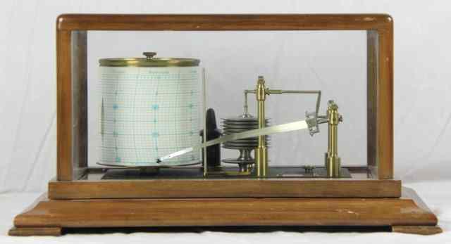 Appraisal: A barograph in a glazed mahogany case the base with