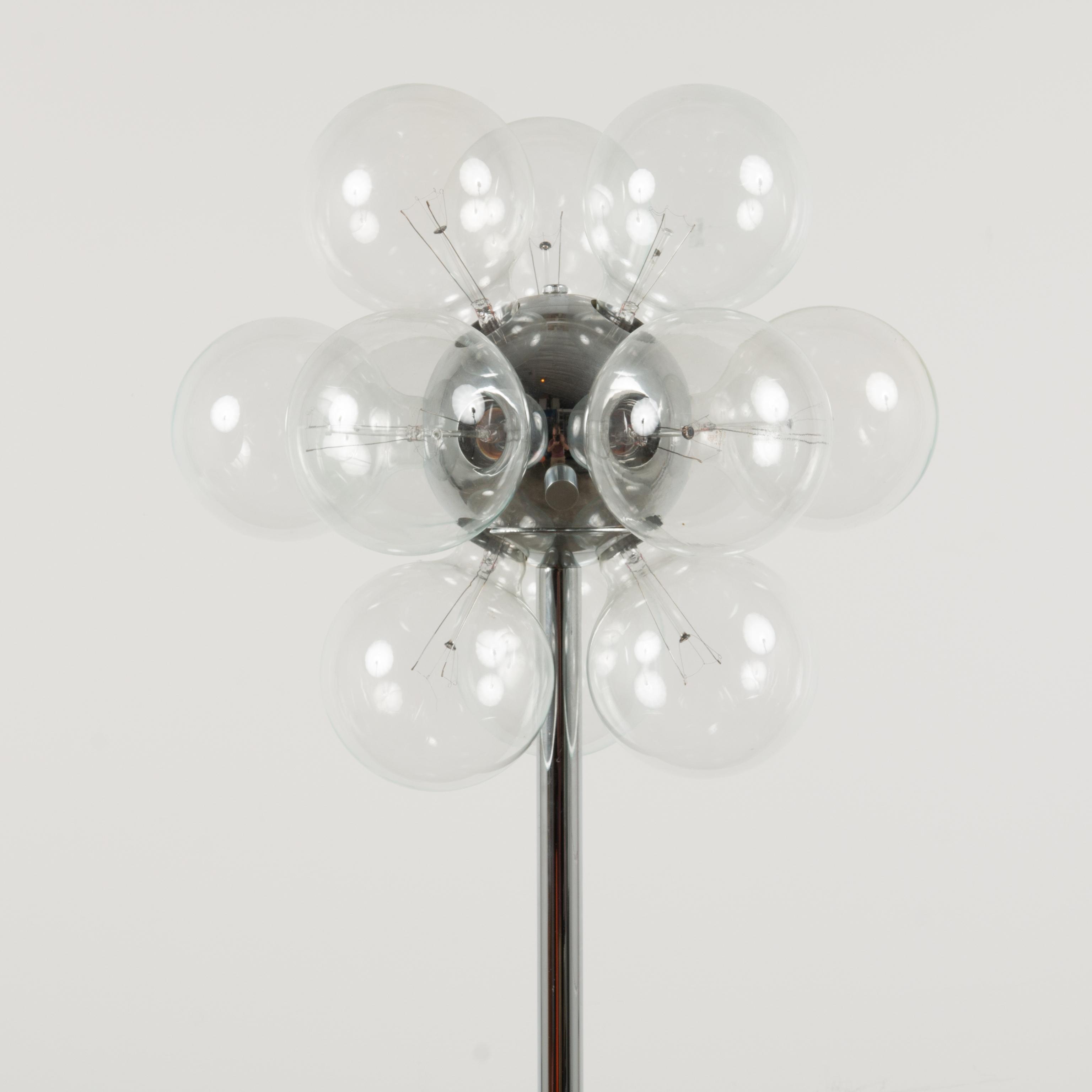 Appraisal: MID-CENTURY SPUTNIK CHROME FLOOR LAMP An Atomic Age chrome floor