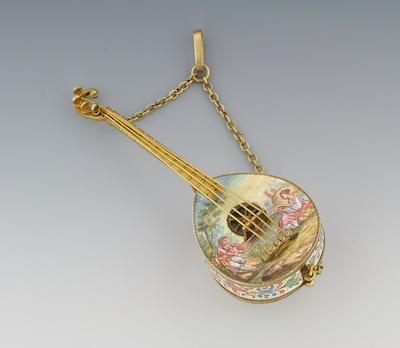 Appraisal: An Austrian Silver-Gilt and Enamel Clock in the Form of