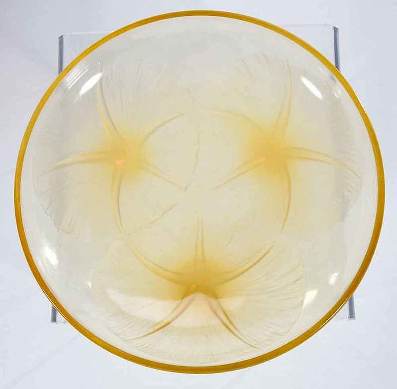 Appraisal: R Lalique Volubilis Amber Opalescent Glass Bowl model introduced in