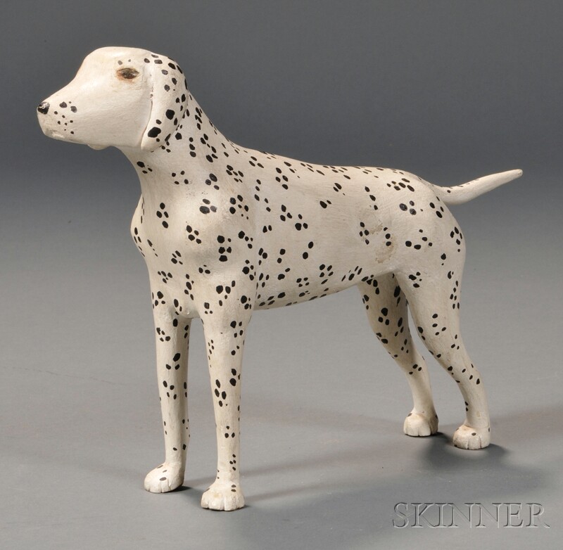 Appraisal: Carved and Painted Wood Dalmatian Dog Figure Maine late th