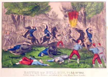 Appraisal: piece Hand-Colored Lithograph Currier N Ives J M pub Battle