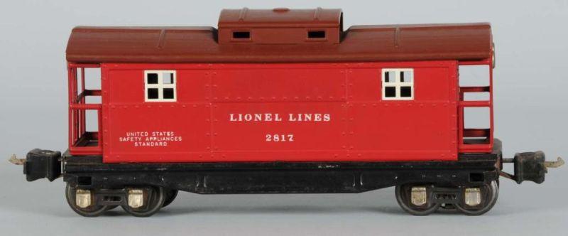 Appraisal: Lionel No Rubber Stamped Caboose Description Post-war Red and tuscan